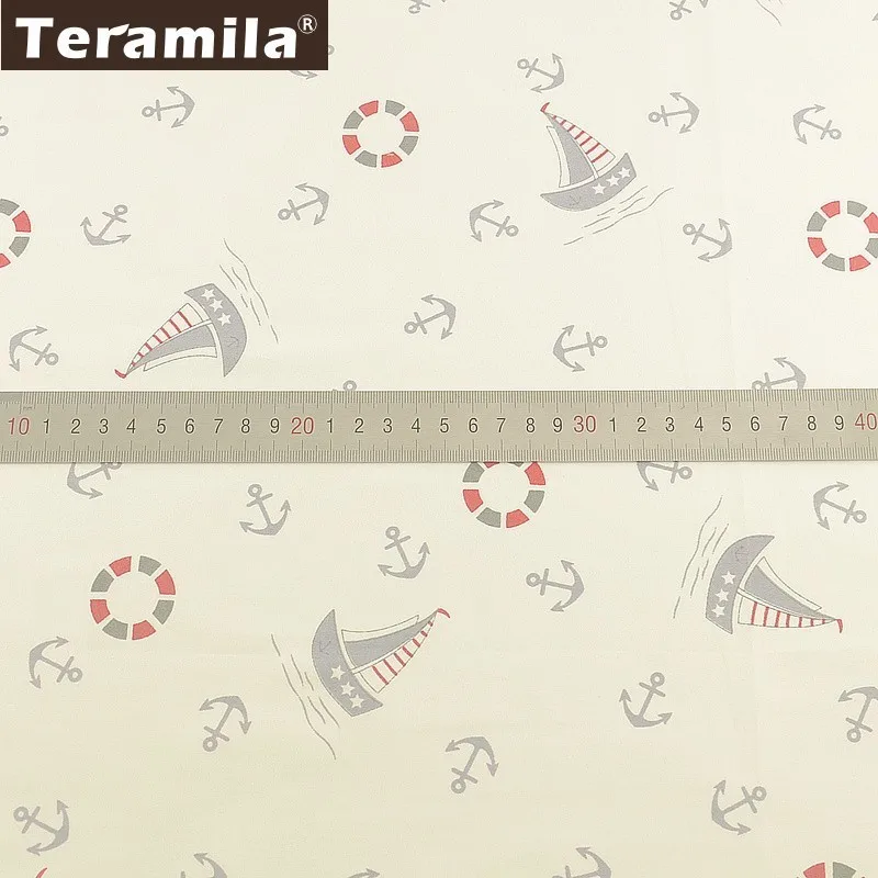 Teramila хлопчатобумажной ткани метр Sen Anchor дизайн DIY лоскутные одеяла платье простыня швейная ткань домашний текстиль Telas Tissu