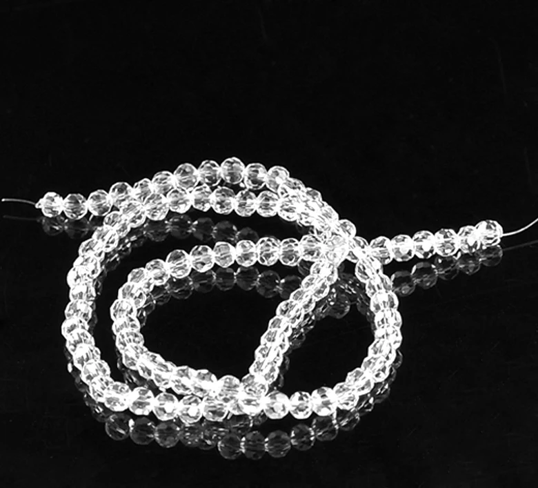 DoreenBeads стеклянные бусины шар прозрачный граненый около 4 мм диаметр отверстие: