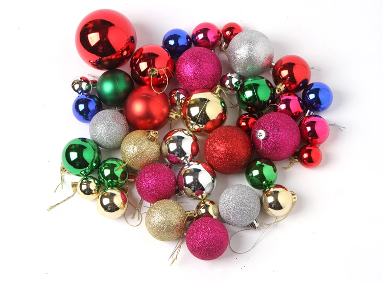 

38 шт. рождественские украшения 3-8 см светильник/матовый/мигающий порошок/цветной шар lob