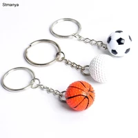 new fashion sports keychain car key chain key ring football basketball golf ball pendant keyring for favorite sportsmans gift