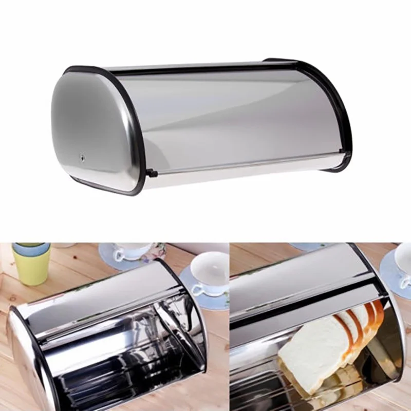 1pc Stainless Steel Bread Box Storage Bin Keeper Food Kitchen Container | Дом и сад