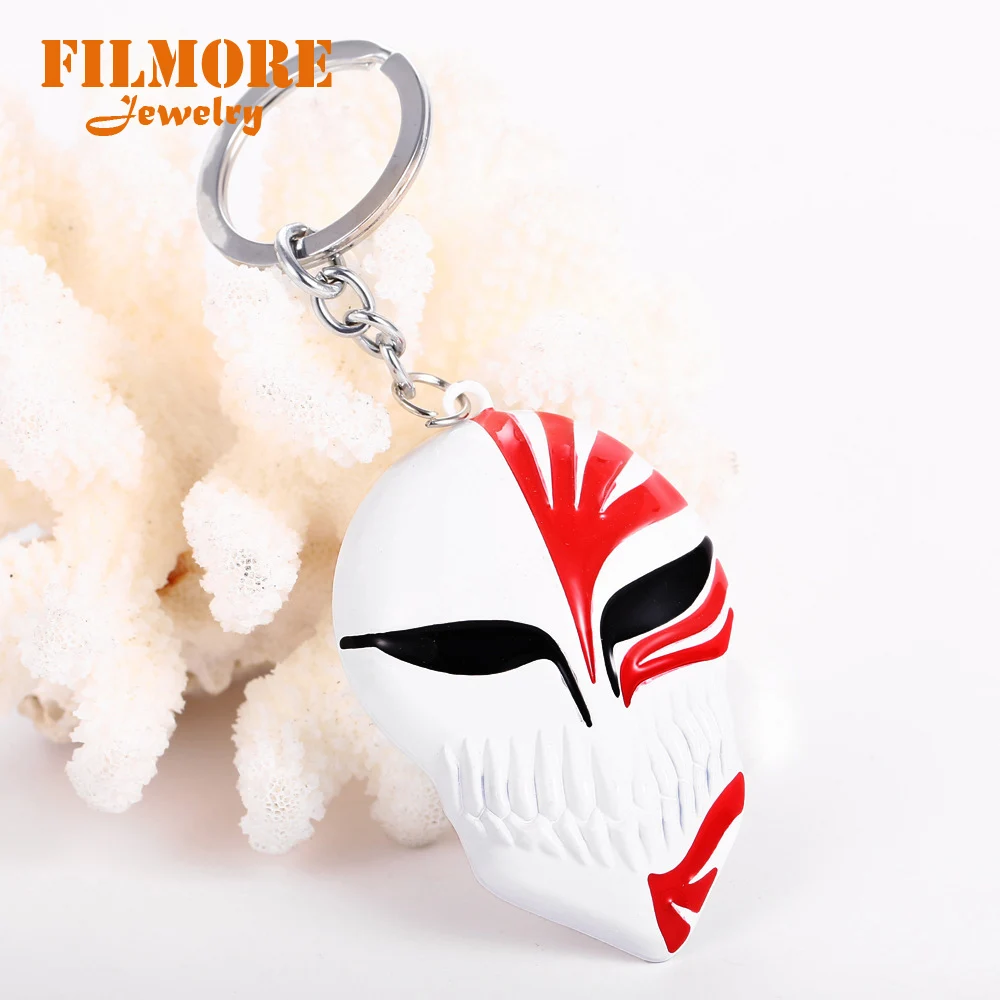 Bleach Mask Аниме Bleach Куросаки Ичиго качели нож Обучающие инструменты брелок для мужчин маска из аниме «Блич» брелок подарки аксессуары фигурка игрушки кукла - Цвет: Bleach Mask