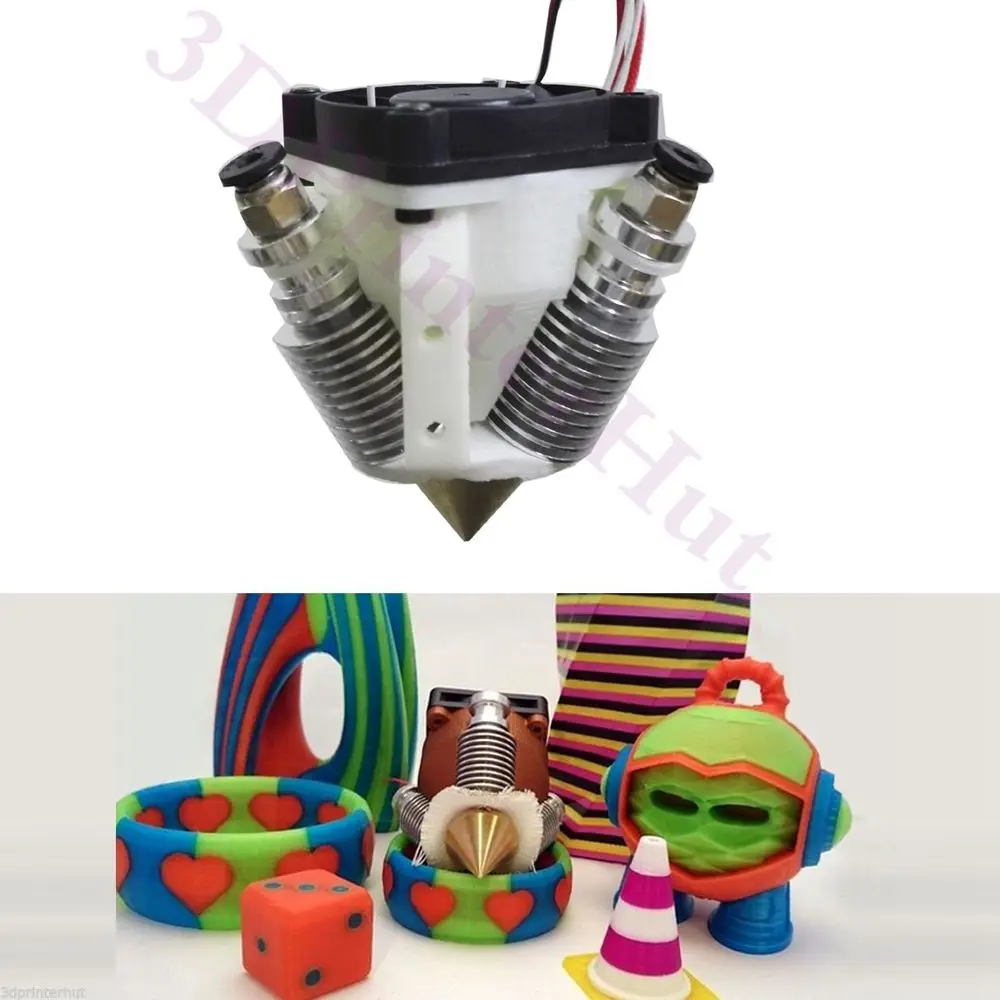 3D принтер Reprap Алмазный Hotend многоцветный Горячий Конец 3 в 1 экструдер HotEnd полный