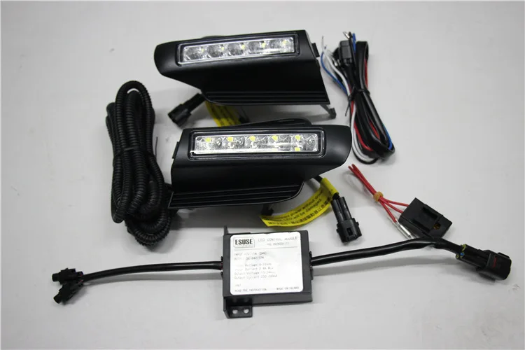 Светодиодный фары дневного света для Toyota Prado 120 LC120 GRJ120 Land cruiser 2003~ 2009 Противотуманные фары drl бампер свет