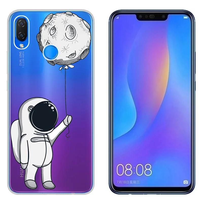 For Huawei P Smart Plus Case 6.3 Inch Colorful Cartoon Printing Phone Back Cover Fundas Smart+ INE-LX1 |
