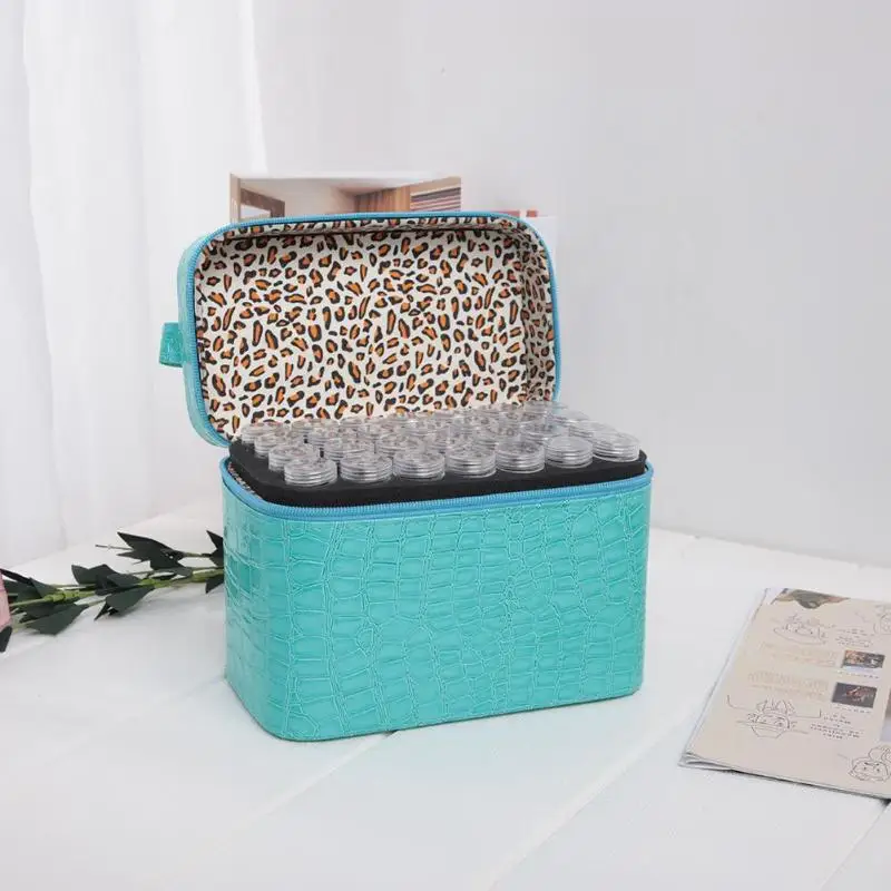 84 Bottles PU Leather Diamond Painting Charms Rhinestones Tool Storage Bag Diamant Accessories | Дом и сад