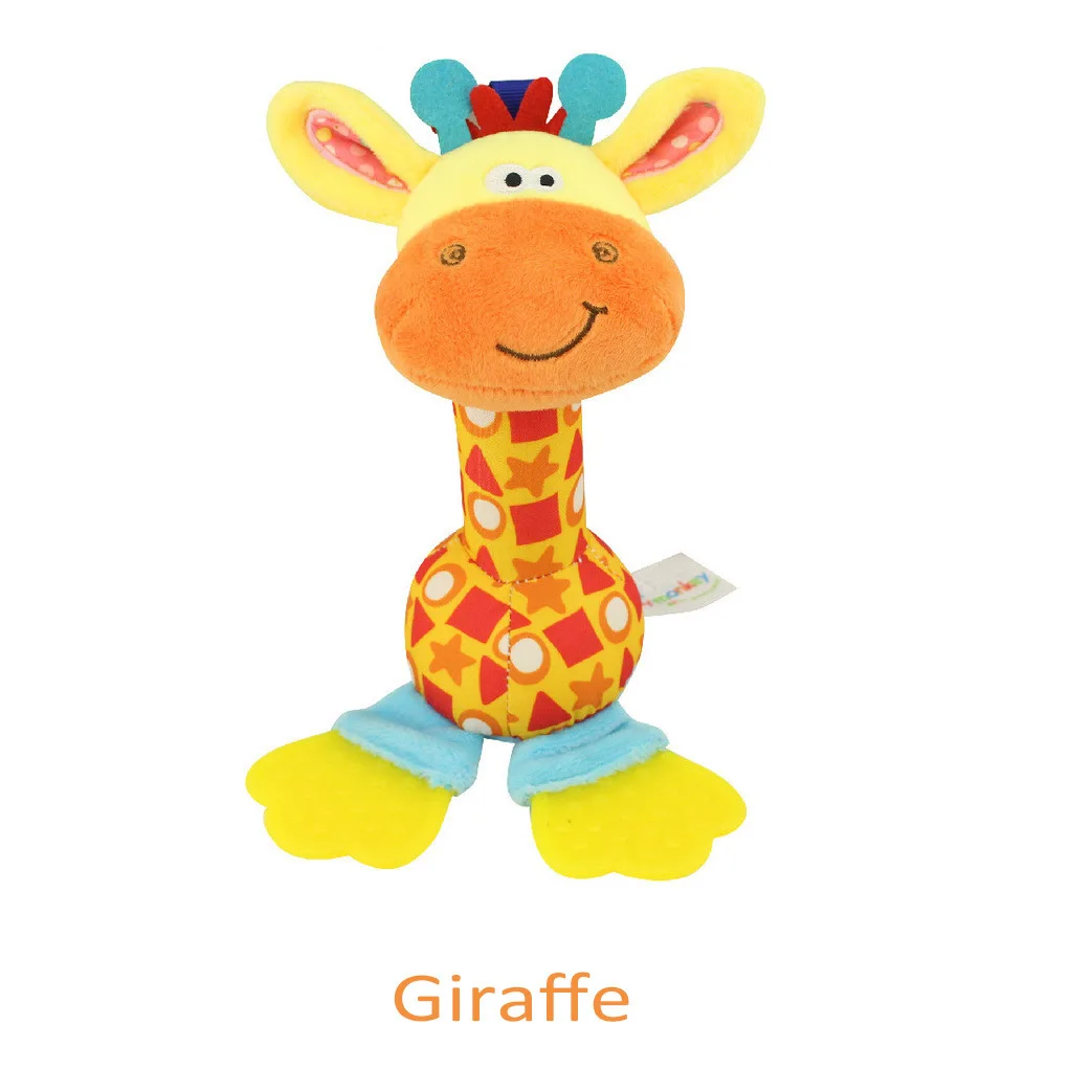 Baby Rattles Giraffe Hand Holding Rattan Bar With Sticky Rubber BB 0-2 year old Toys Short Plush for children | Игрушки и хобби