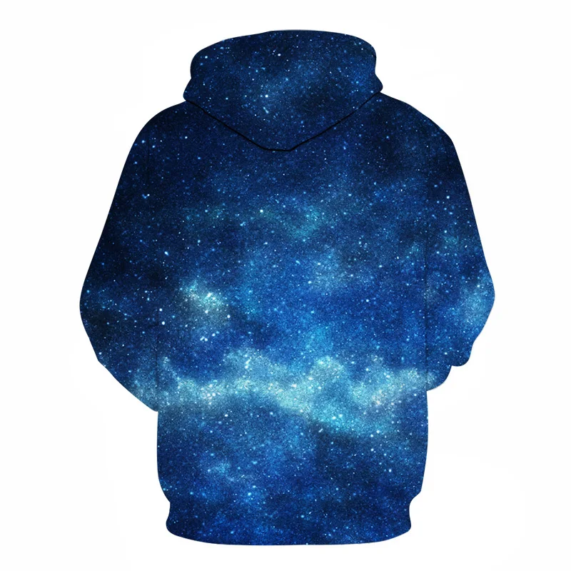 

Hoodies Men Women 3D Space Hooded Sweatshirts Blue Galaxy Male Tracksuits Fashion Pullover Brand Quality Extra Plus 6XL Jacket