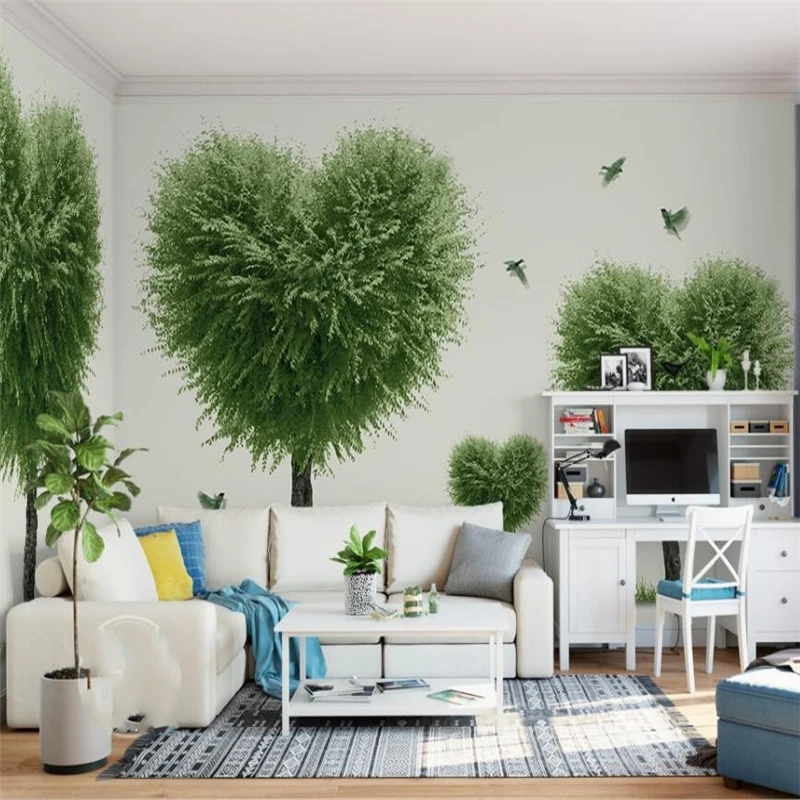 Wellyu Европейская детская комната в форме сердца большое дерево птицы фон Большое