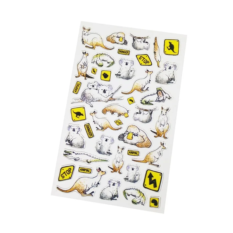1 листа/уп стикер Supreme кенгуру коала липкий Животные Скрапбукинг Kawaii вознаграждение для детей Детские игрушки Стикеры s