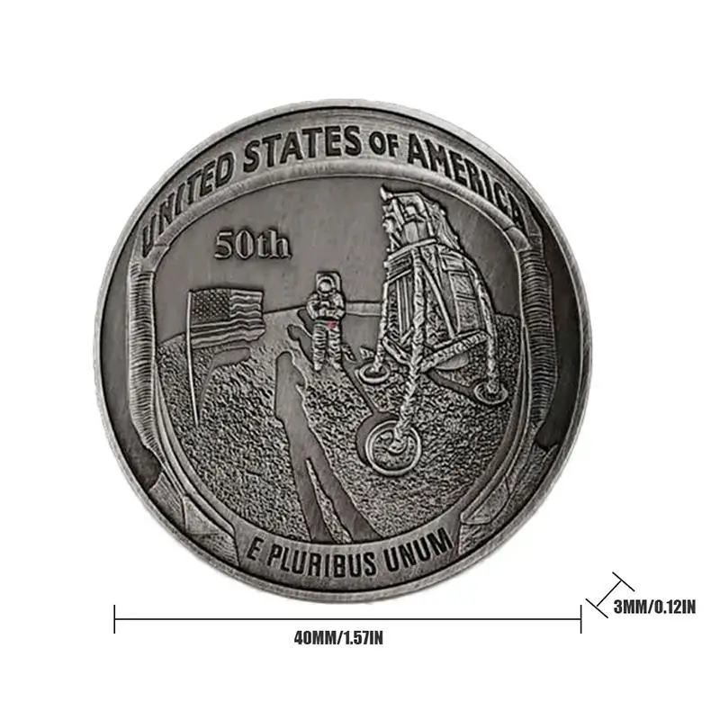 2019 США 50 летие Аполлон 11 Луна Посадка Серебро позолоченные памятные монеты