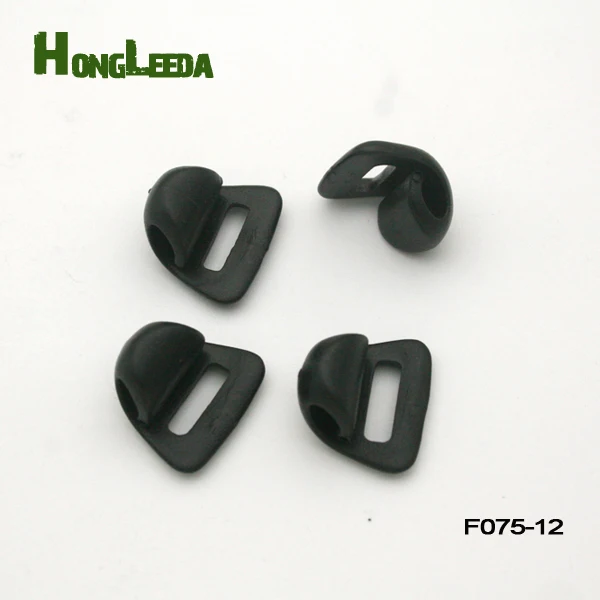 Черные пластиковые пряжки для обуви POM 10/12 мм F075, 200 шт.