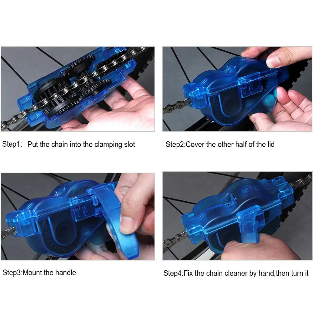 Портативный инструмент для мойки цепи горного велосипеда 4 шт. скруббер Набор
