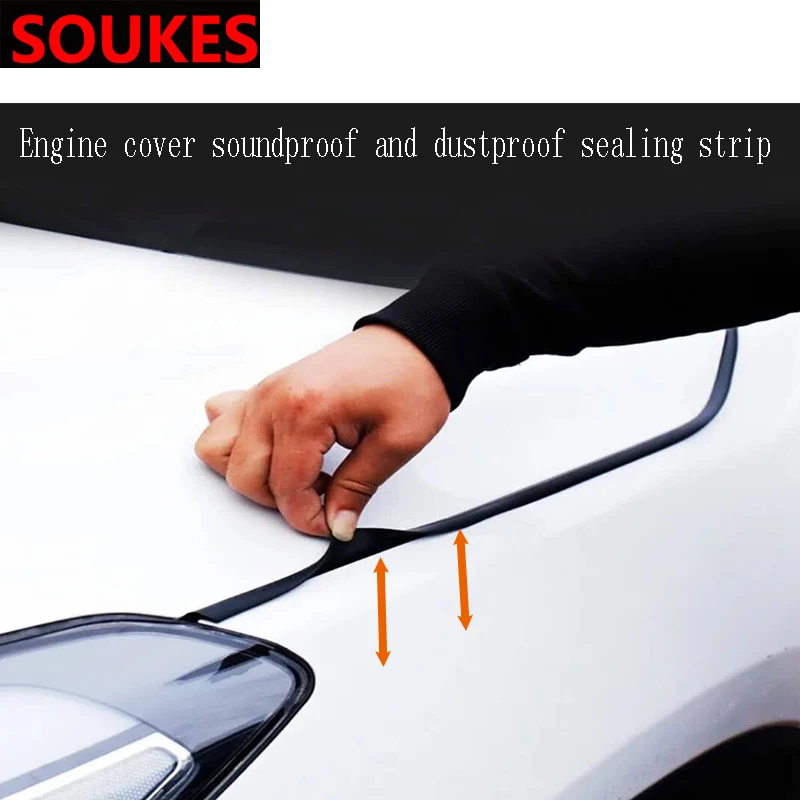 

Rubber Car Head Hood Edge Sound Seal Strip Sticker For Peugeot 307 206 308 407 207 2008 3008 508 406 208 Mazda 3 6 CX-5 CX5 CX-7