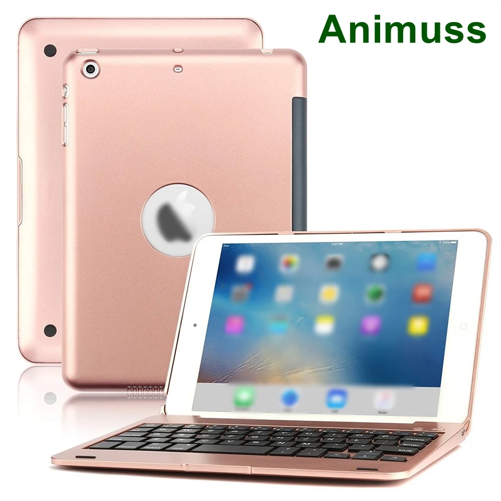 ANIMUSS Беспроводная клавиатура для iPad чехол мини-клавиатуры Folio Flip Smart Cover mini 4 с
