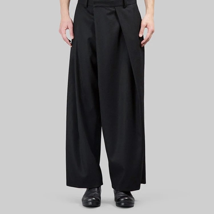 

27-44! Big yards men's trousers 2018 Asymmetrical pleated designers walk high quality menswear