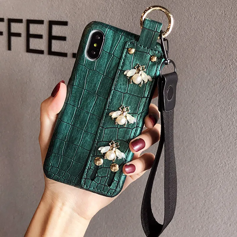 Aoweziic Bee XS Max чехол для телефона tide наручный ремешок для iPhone7plus кожа 6S 11pro max личность 8 новая сеть red love XR - Цвет: F
