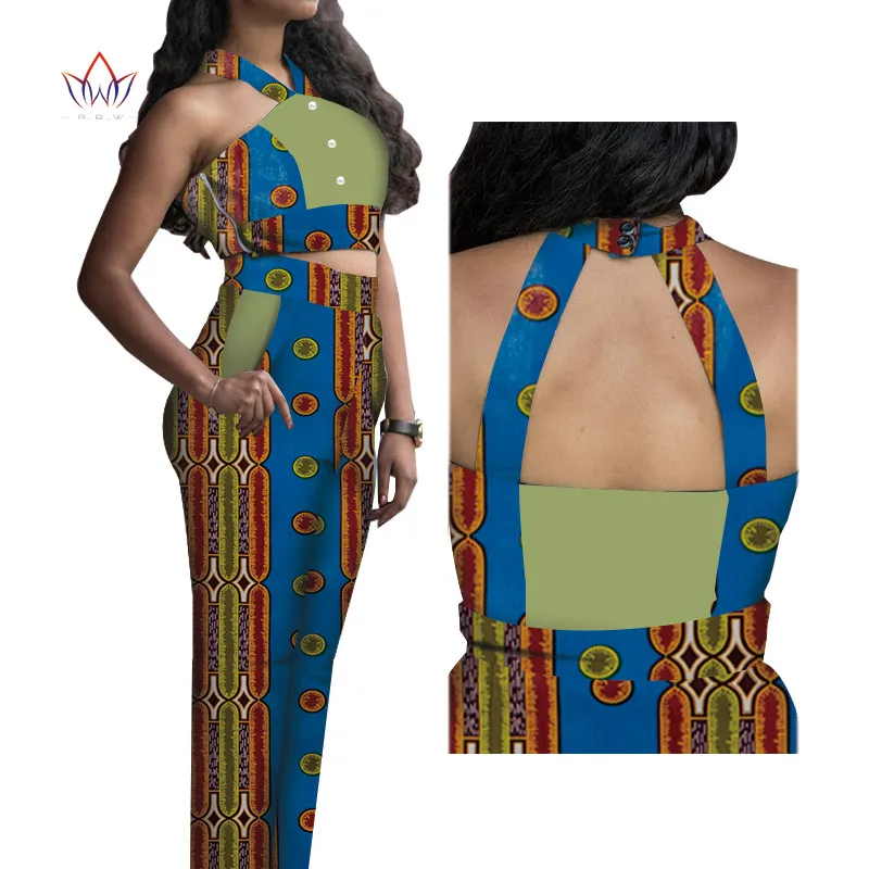 

Summer New Fashion Africa Cotton Wax Print Romper African Bazin Riche Sexy Jumpsuit For Women Dashiki Elegant Jumpsuit WY4655