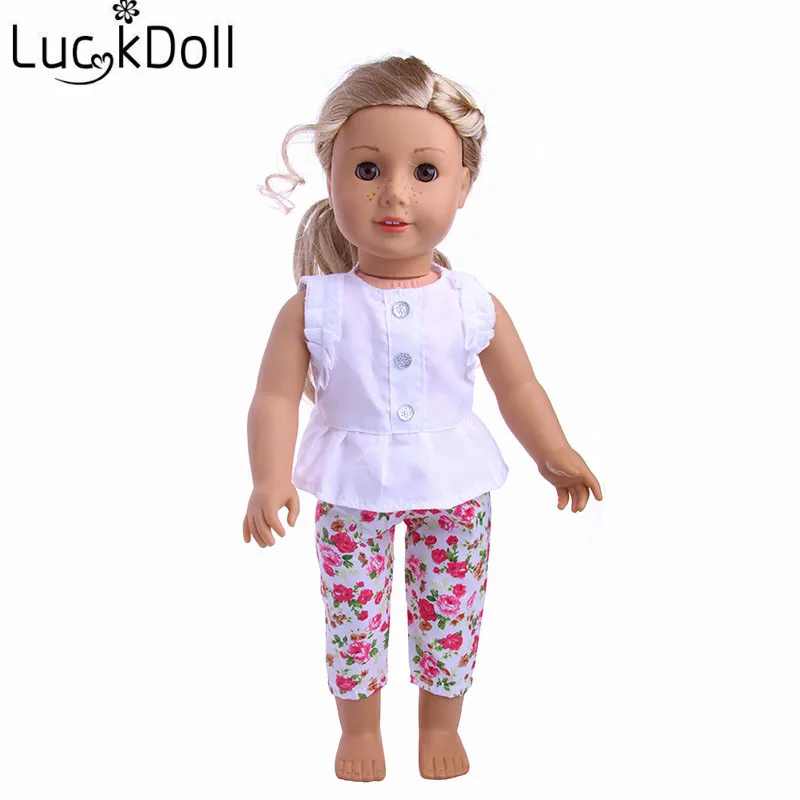 Костюм ручной работы LUCKDOLL с юбкой леггинсами и топом 18 дюймов американский 43 см