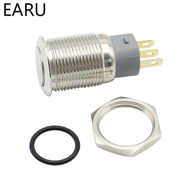 16mm Metal Push Button Switch Waterproof Momentary Fixation Latching Self-return Car Engine Start PC Power Switch