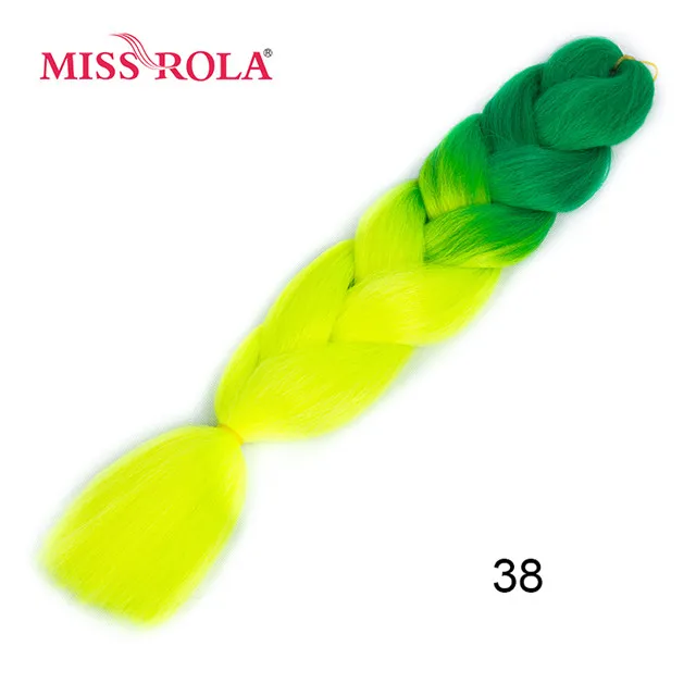P16/613 Miss Rola, Омбре, синтетические волосы, Джамбо, плетение, 24 дюйма, высокотемпературное волокно, вязанное крючком, огромные косички, 100 г, Радужный Омбре, цвет - Цвет: P16/613