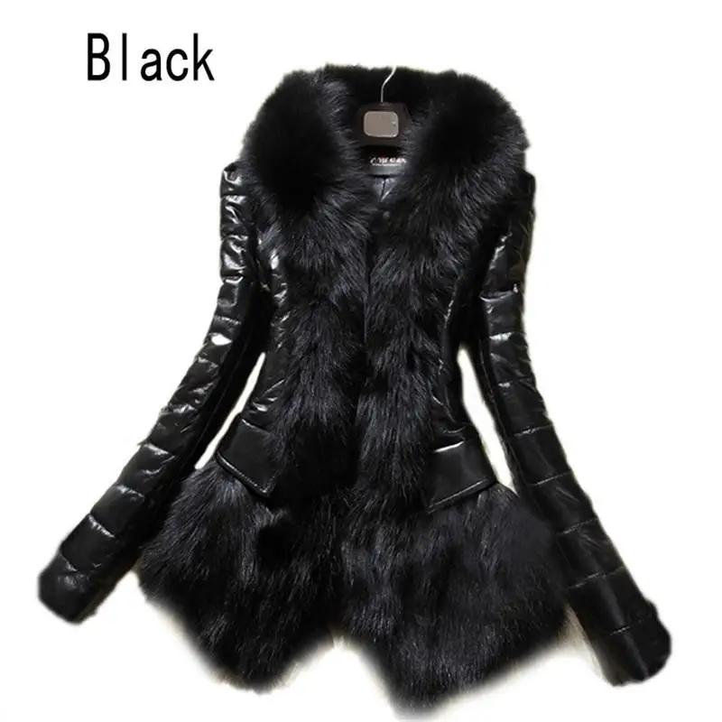 

Nice Pop Luxury Women Faux Fur Coat Leather Outerwear Snowsuit Long Sleeve Jacket Black Fashion Fashion