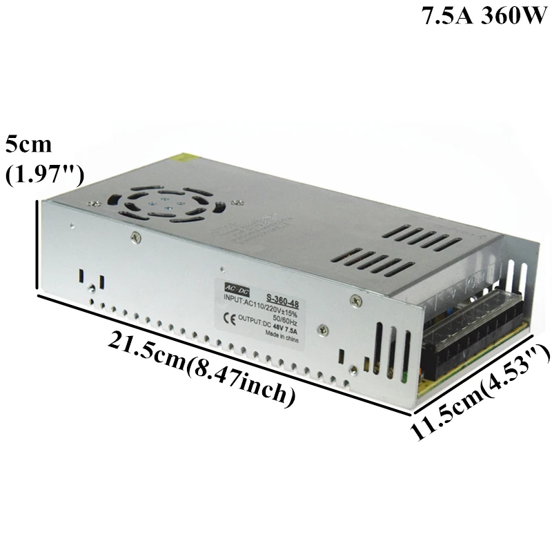 AIFENG импульсный источник питания AC 220V 110V к DC48V 5A 240W 7.5A 360W Led Драйвер переключатель