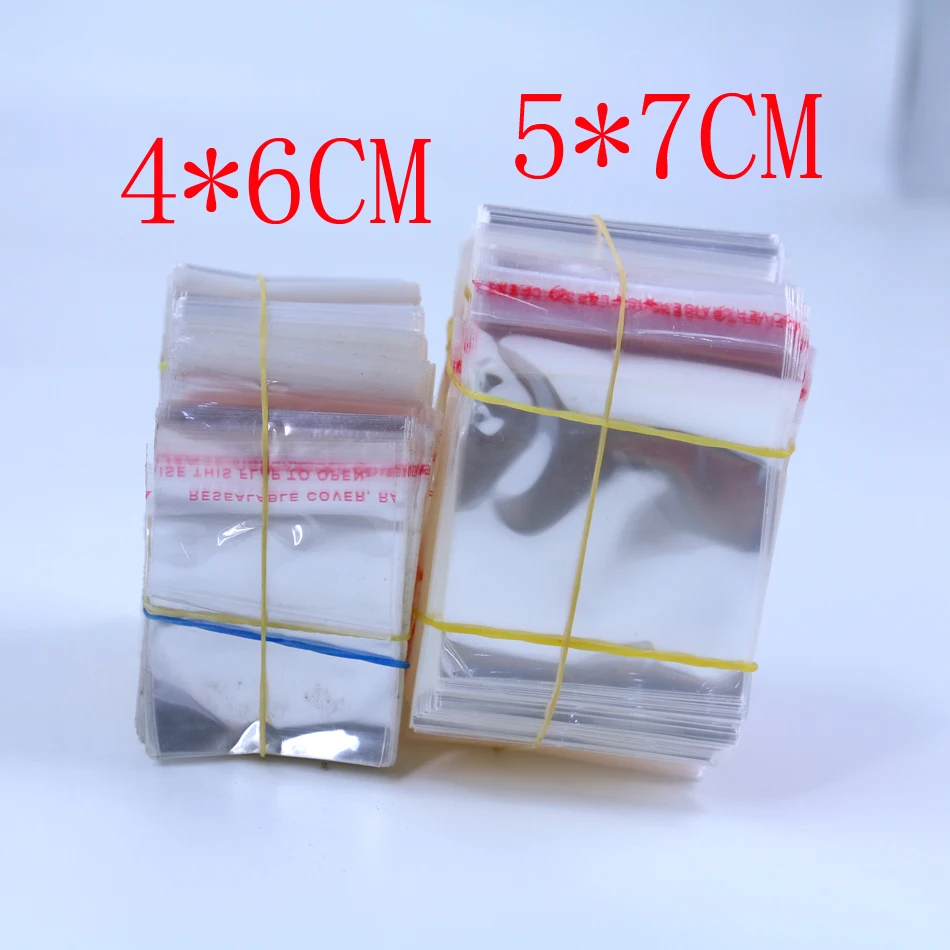 

Free Shipping Factory Cheap 4*6cm,5*7cm Adhesive Plastic Bag Small Jewelry Packing Bags 200pcs/lot