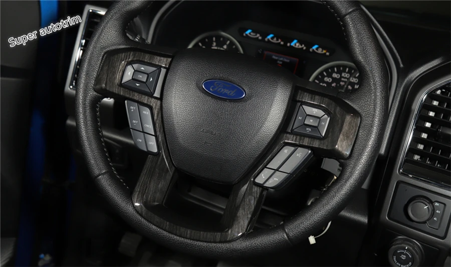 

Lapetus Front Steering Wheel Decorative Panel Cover Trim Fit For Ford F150 2015 2016 2017 2018 ABS / 2 Color For Choice