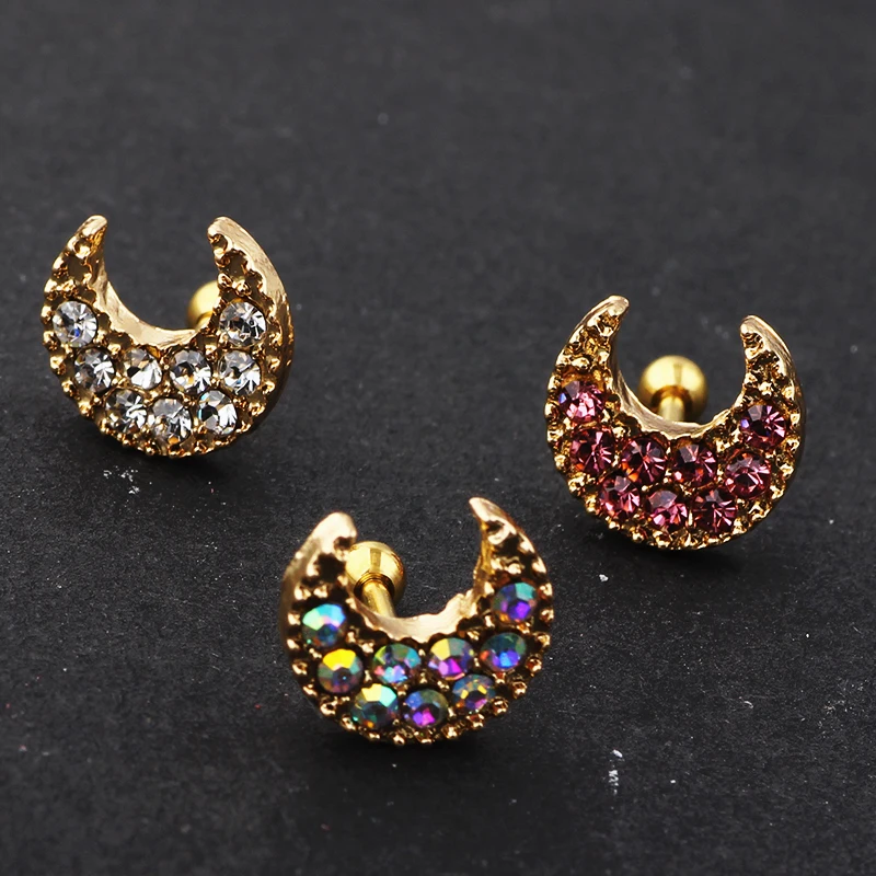 JUNLOWPY золотые новые серьги гвоздики для ушей Degsin хрящи пирсинга Tragus Helix 16 датчиков