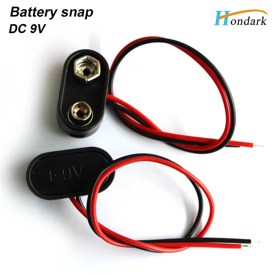 9V батарея оснастки разъем батареи с круглой стороной пластиковый корпус медная