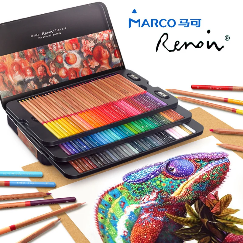 Оригинальный масляный цветной карандаш Marco Renoir 3100 Pro 24/36/48/72/100 изящный