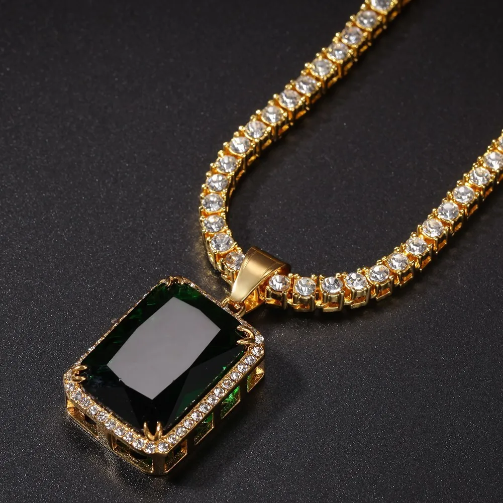 THE BLING KING нержавеющая сталь на заказ квадратные камни ожерелье хип хоп полный Iced Out кубический