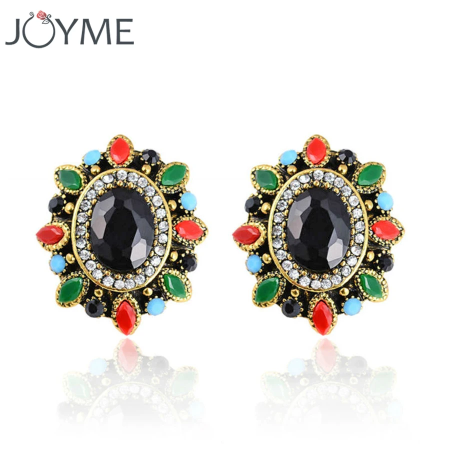 Серьги гвоздики Joyme в этническом стиле женские винтажные золотистые серьги с