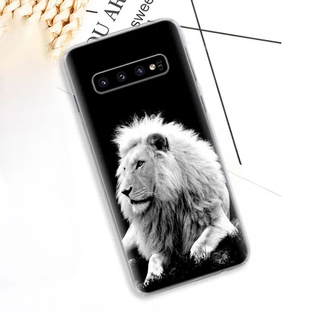 10 Чехол для телефона с изображением большого льва тигра и животных для samsung Galaxy S10e S10 Plus S8 S9 Plus S6 S7 Edge A40 A50 A70 M20 чехол - Цвет: 10