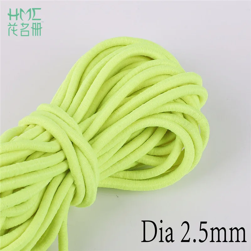 Fluorescent Yellow Новое поступление 5 м/уп. 15 цветов 2,5 мм круглый эластичный шнур канатная Резиновая лента эластичная линия сделай сам для изготовления ювелирных изделий Швейные аксессуары - Цвет: Fluorescent Yellow
