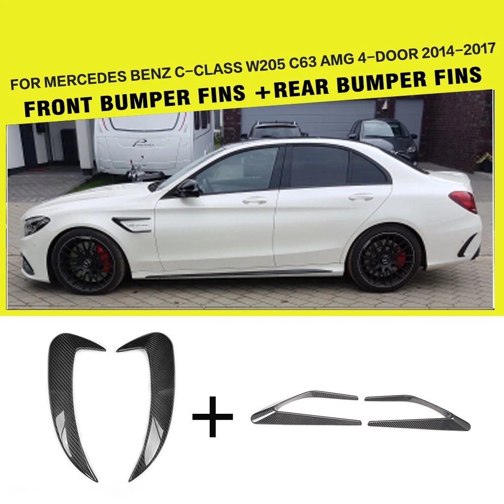 Авто-Стайлинг углеродного волокна гонок сторона крыло отверстия ковшики для Mercedes Benz C класса W205 C43 C63 AMG седан 4-дверь