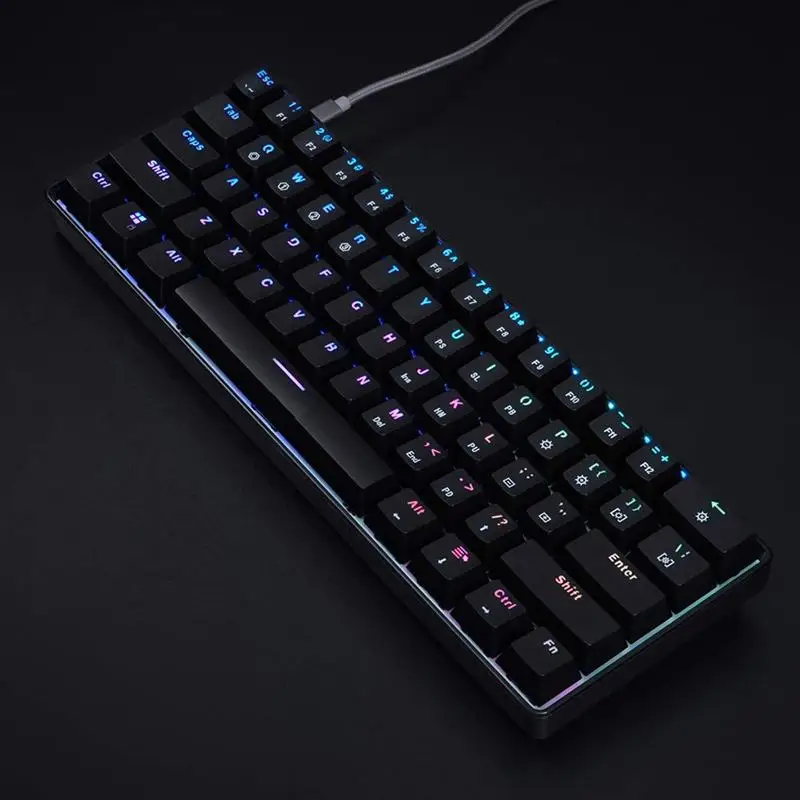 Механическая клавиатура 61 кнопочный оптический переключатель многоцветная RGB