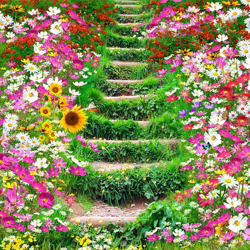 Пользовательские 3D Пол обои цветок тропа современная ванная комната кухня пол