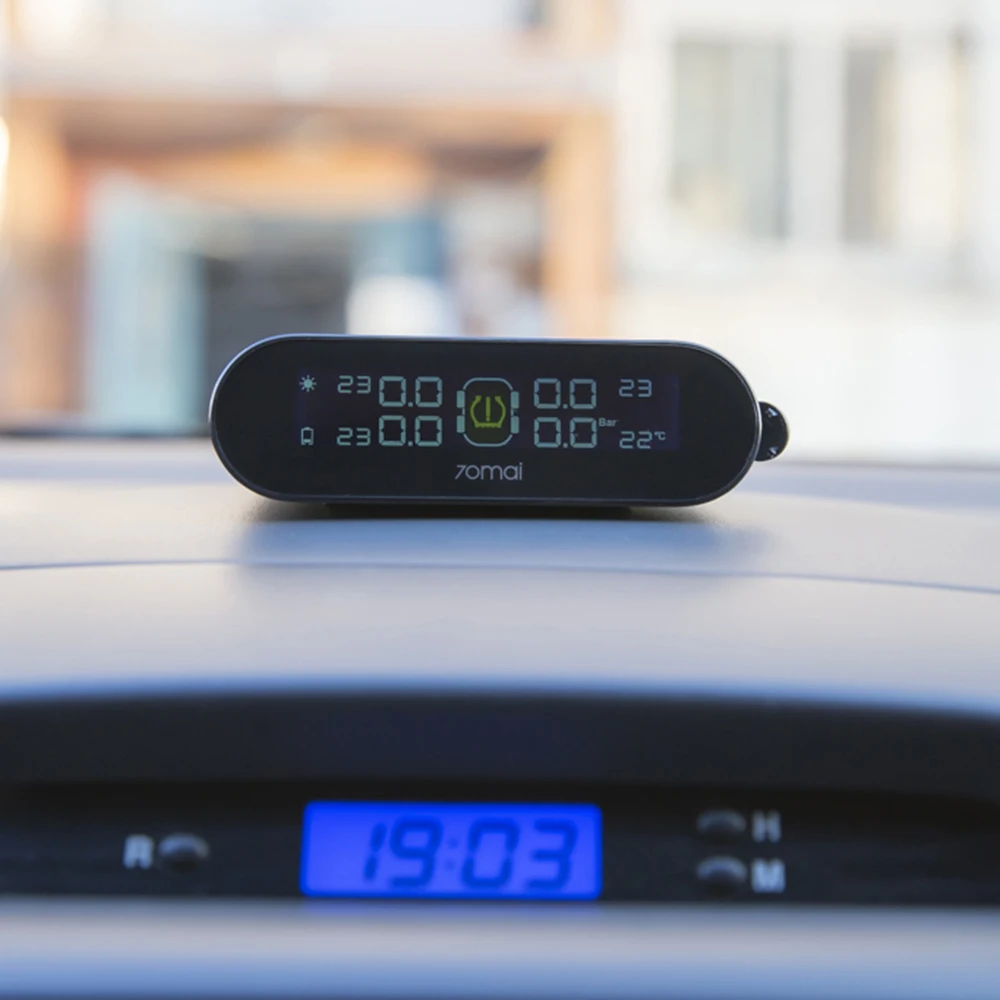 70mai TPMS солнечной энергии USB контроль давления в шинах с 4 внутренними датчиками