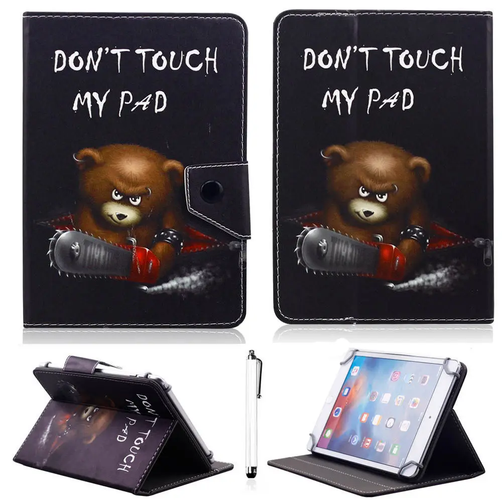 AIBOULLY смешной надписью Don't Touch My Pad Универсальный PU кожаный чехол Обложка для RCA 7
