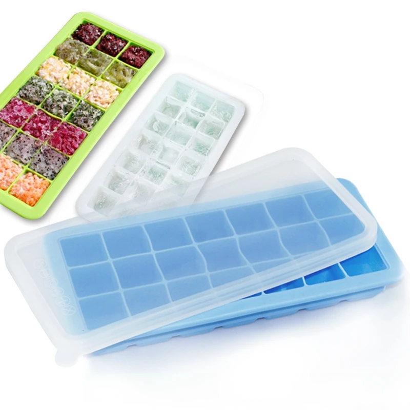 DIY площадь силикона лед решетки формы с крышкой льда замороженные внесении