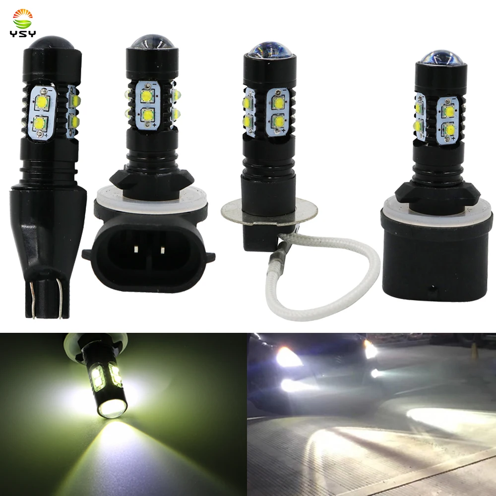 2x Высокая мощность DRL лампы 10SMD 5 Вт H3 T15 881 880 H27 светодиодные Сменные для