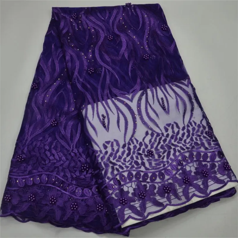 Beaded Embroidery French Lace African Mesh Fabric with Beads and Stones for Wedding Dress | Дом и сад