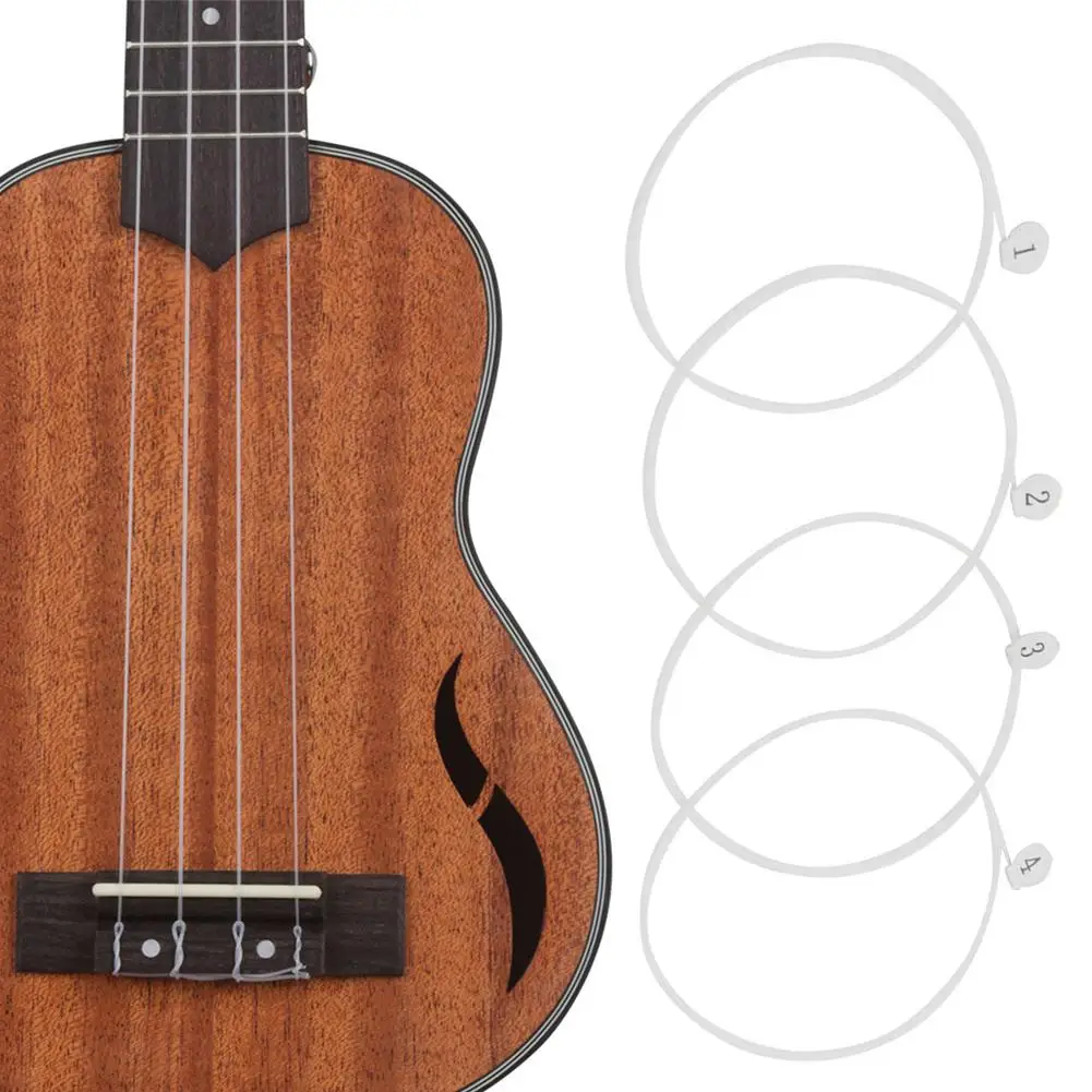 

New 4 Pcs/set Strings Replacement Part For U630 White Nylon Ukulele Strings Soprano Concert Tenor Durable Ukulele Strings Set
