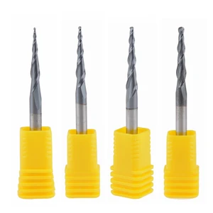 Концевая фреза D4 * 20,5 * 50L * 2F HRC55, 4 шт.лот, коническая, с карбидным покрытием, с ЧПУ