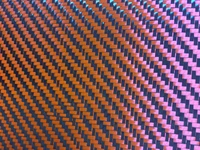 carbon aramid fiber hybrid fabric cloth orange twill weave 190gsm