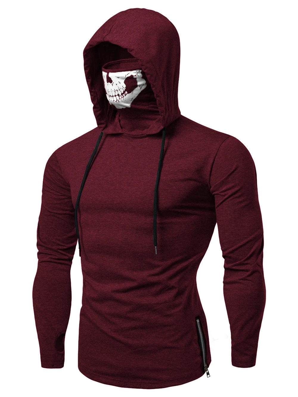 Плюс Мужская одежда толстовки толстовка Moletom маска череп однотонный пуловер топы