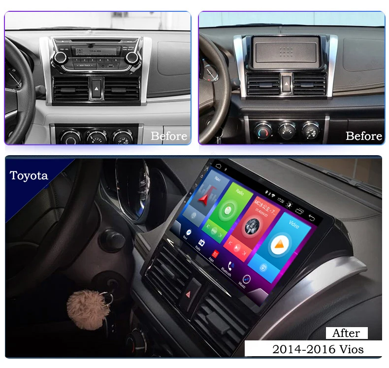 Полный сенсорный автомобильный Android 8,1 радио плеер для TOYOTA Vios Yaris автомобиля gps навигация Видео Мультимедиа Встроенный Bluetooth
