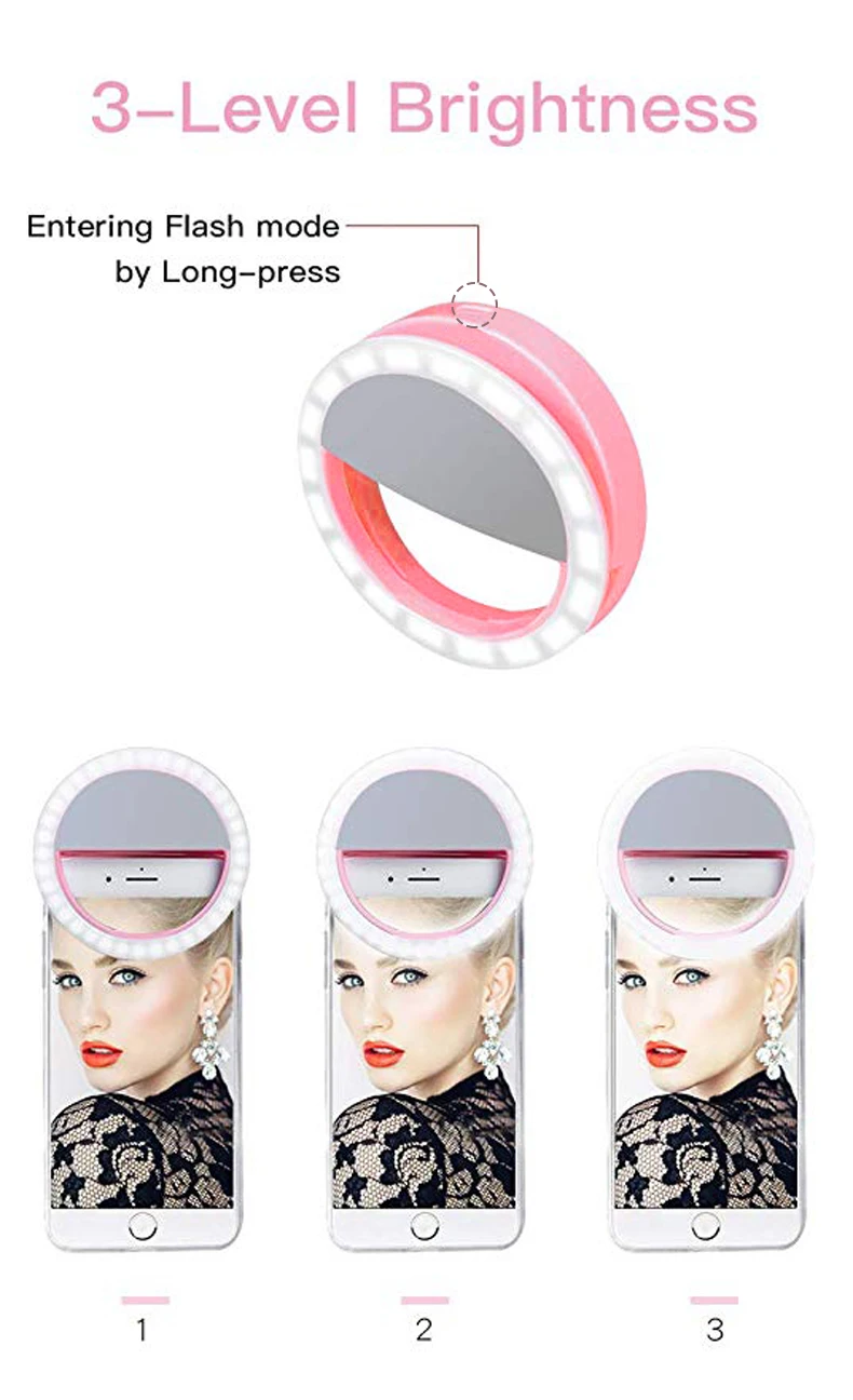 Универсальное зеркало для макияжа для телефона Autodyne beauty Tool с 36 мягкими светодиодный Ами, совместимыми с большинством цифровых устройств